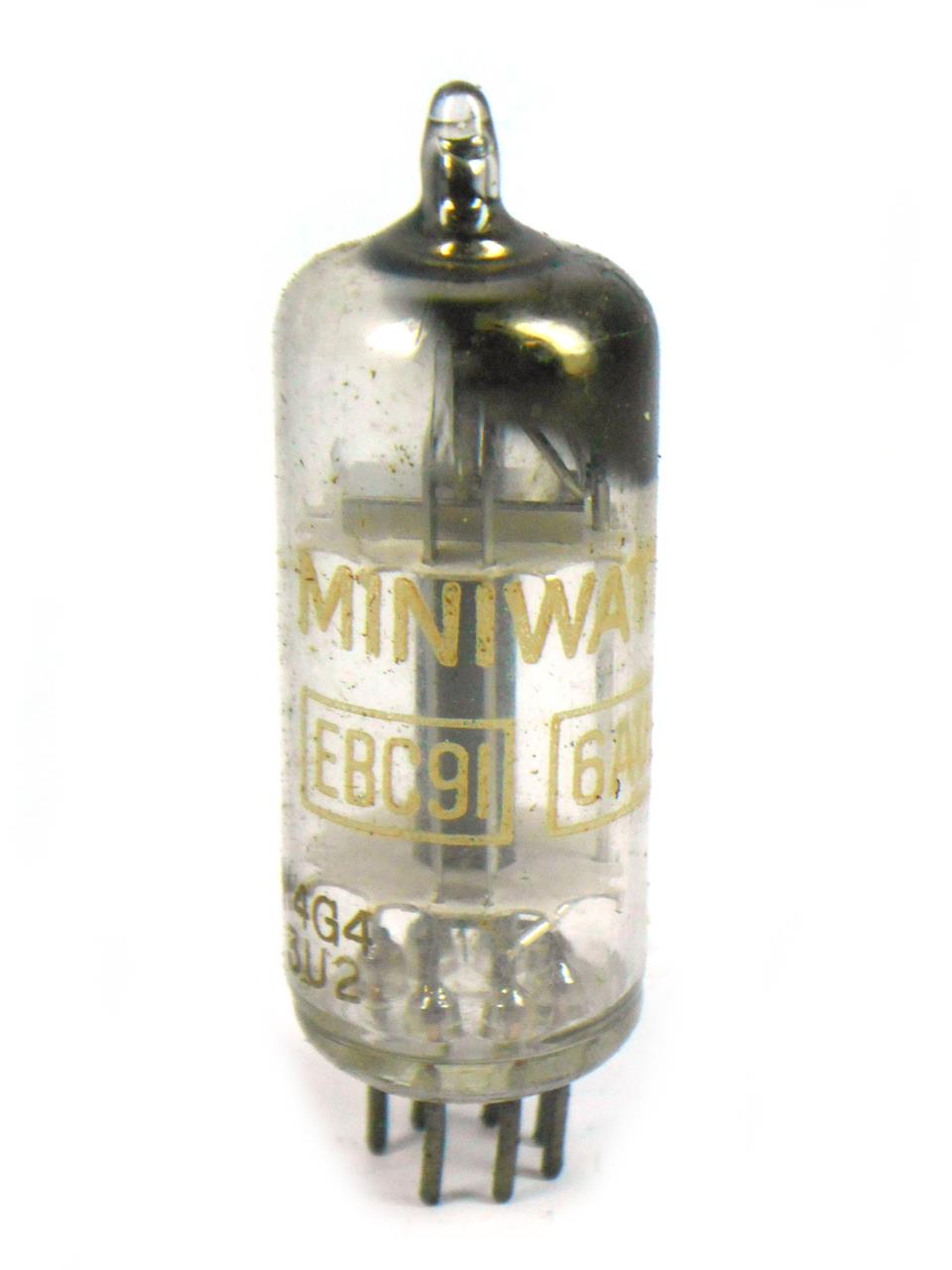 Válvulas Triodo com Diodos Conjugados - Válvula EBC91 6AV6 Miniwatt